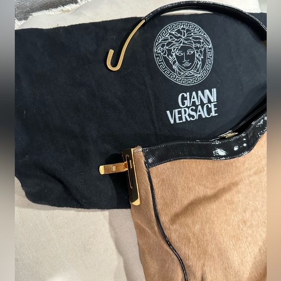 Gianni Versace leather black, tan and gold purse - Picture 6 of 17